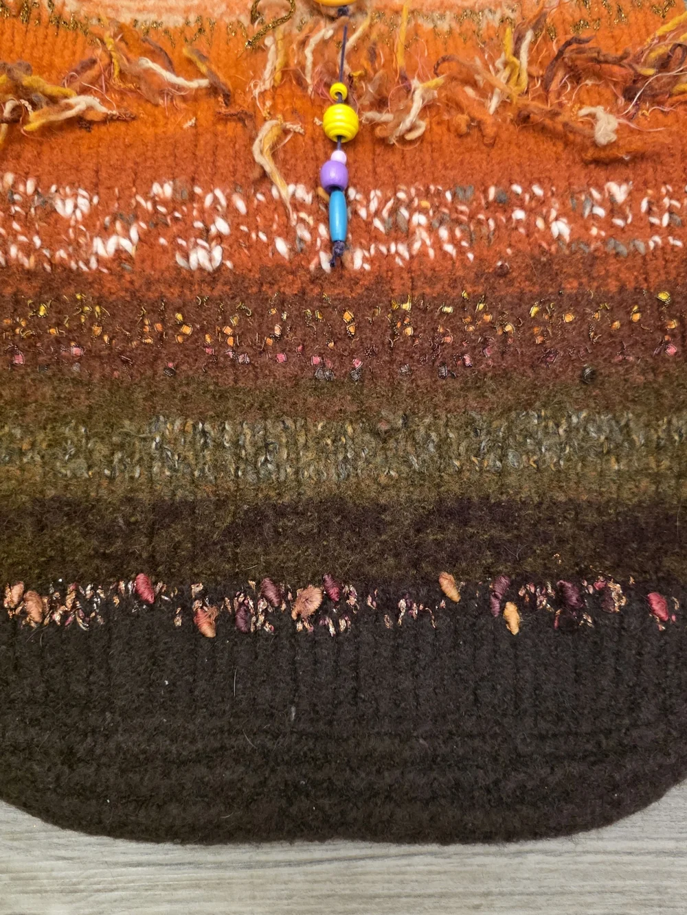 One-of-a-Kind Handmade Boho Felted Wool Hobo Shoulder Bag